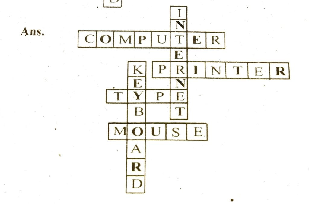 11. Make words related to a computer, e-mails etc. To complete the grid Answer