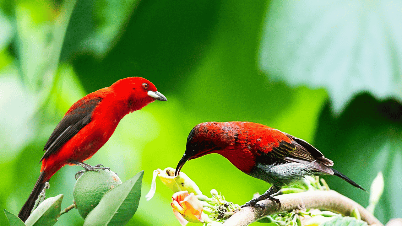 মৌপিয়া চৰাই - Crimson Sunbird Bird In Assamese